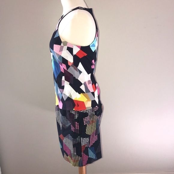🆕 TRINA TURK size 6 & 0 Aptos confetti faille dress pink blue yellow ora… - Picture 6 of 12